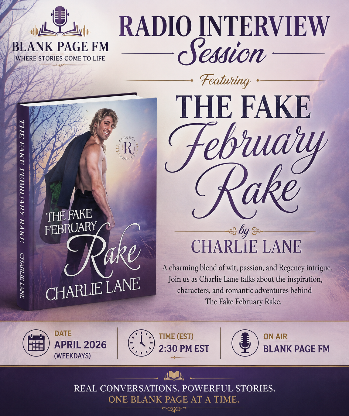Charlie Lane radio interview session banner