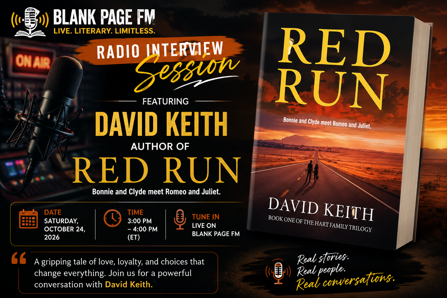 David Keith radio interview session banner